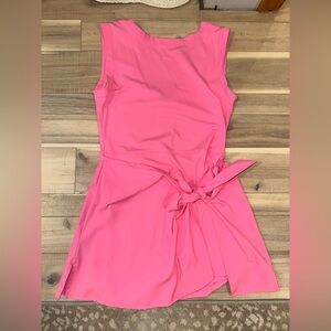 Pink Sleeveless Tie-Front Top